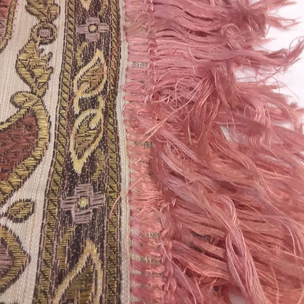 Vintage Woven And Fringed Tablecloth Middle Eastern Eclectic Urduian